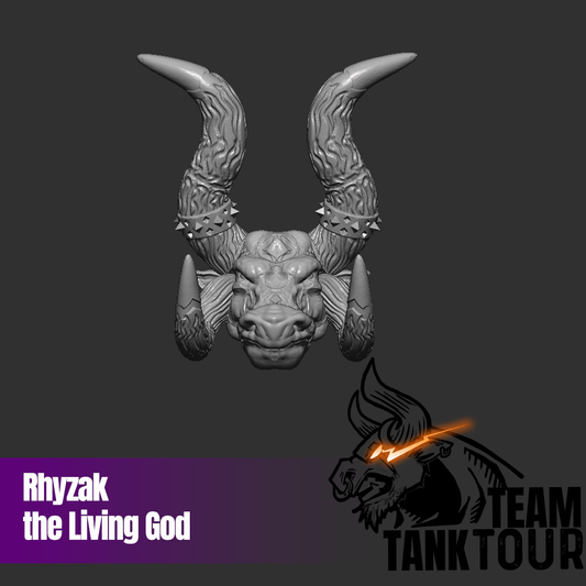 Rhyzak, the Living God (Empowered Form) 3D Printed Head (9 Inch - Ogre Scale)